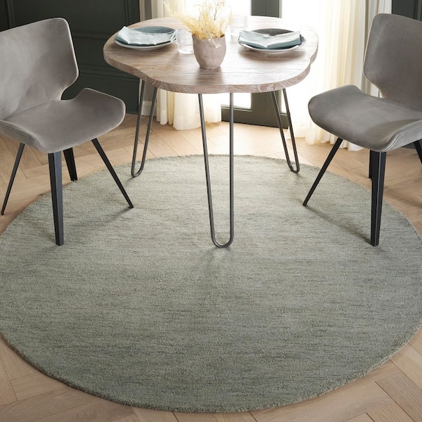 Metro Green 6 ft. x 6 ft. Gradient Striped Round Area Rug