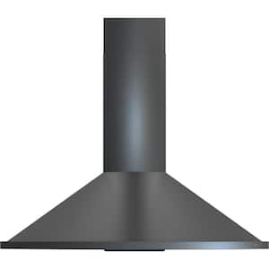 Savona 30 in. 600 CFM Wall Mount with LED Light Range Hood in Black Stainless Steel