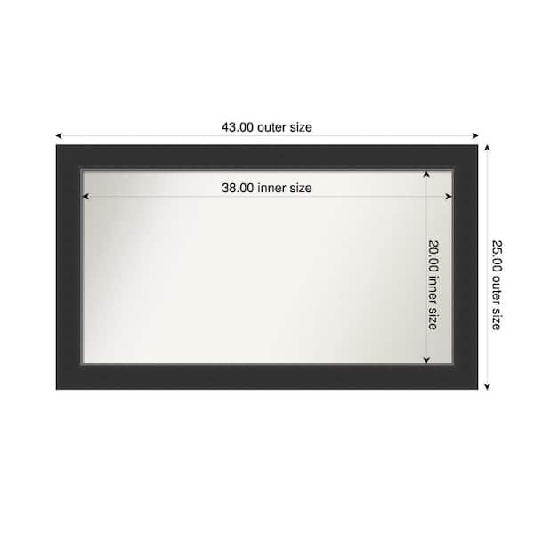 Amanti Art Corvino Black 43 in. x 25 in. Custom Non-Beveled Wood Framed Bathroom Vanity Wall Mirror