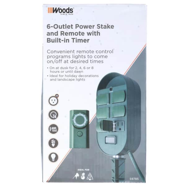 Woods 13-Amp 2-4-6-8 Hour Outdoor Plug-In Wireless Remote 