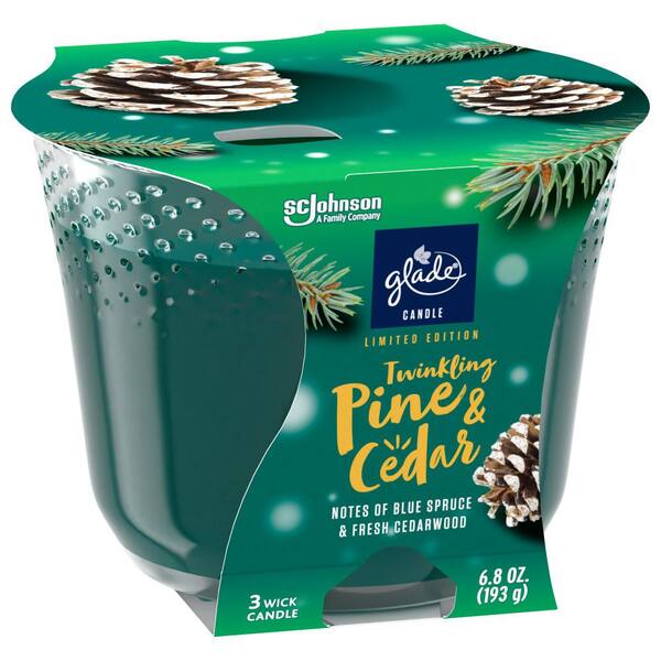 Glade Twinkling Pine and Cedar Scented Candle 362908 The