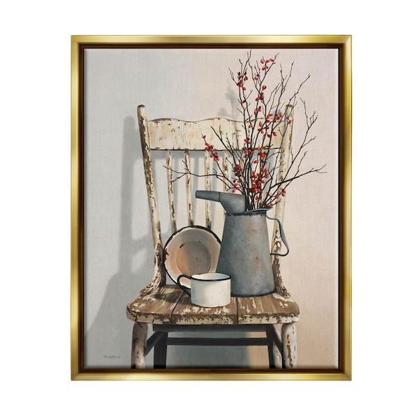 The Stupell Home Decor Collection Vintage Rustic Things Neutral Painting by Cecile Baird Floater Frame Nature Wall Art Print 21 in. x 17 in.