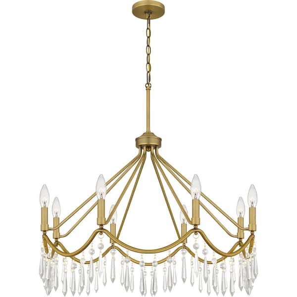 Quoizel Airedale 8-Light Aged Brass Chandelier