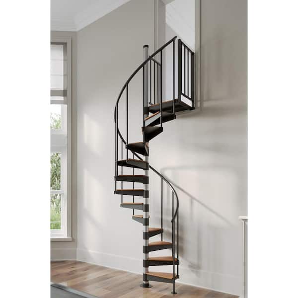 Reroute Prime Interior 42in Diameter, Fits Height 110.5in - 123.5in, 2 36in Tall Platform Rails Spiral Staircase Kit