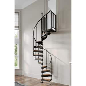 Reroute Prime Interior 42in Diameter, Fits Height 93.5in - 104.5in, 2 42in Tall Platform Rails Spiral Staircase Kit