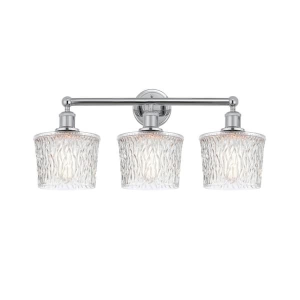 Niagra 24.5 in. 3-Light Polished Chrome, Clear Vanity Light with Clear Glass Shade