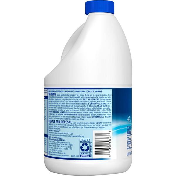 Clorox 77 fl. oz. Splash-Less Regular Concentrated Disinfecting Liquid Bleach  Cleaner 4460032347 - The Home Depot