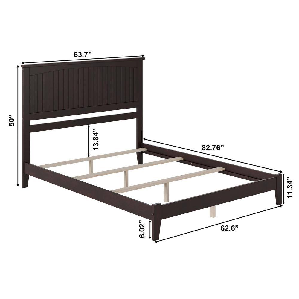 Nantucket Espresso Queen Wood Frame Upholstered Bed with Drawer