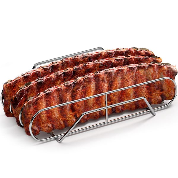 Sorbus Non-Stick Rib Rack XL - Porcelain Coated Steel Roasting Stand - Holds 3 Full Rib Racks for Grilling & Barbecuing