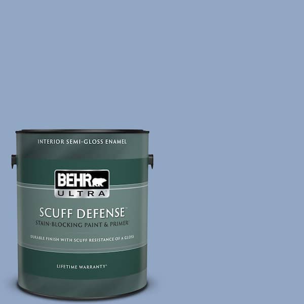 BEHR ULTRA 1 gal. #PPU15-13 Blue Hydrangea Extra Durable Semi-Gloss Enamel Interior Paint & Primer