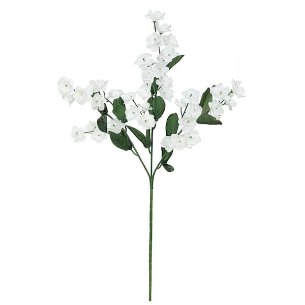 LIVING LUXURY 18 in. White Artificial Baby's Breath Gypsophila Flower Stem Spray (Set of 12)