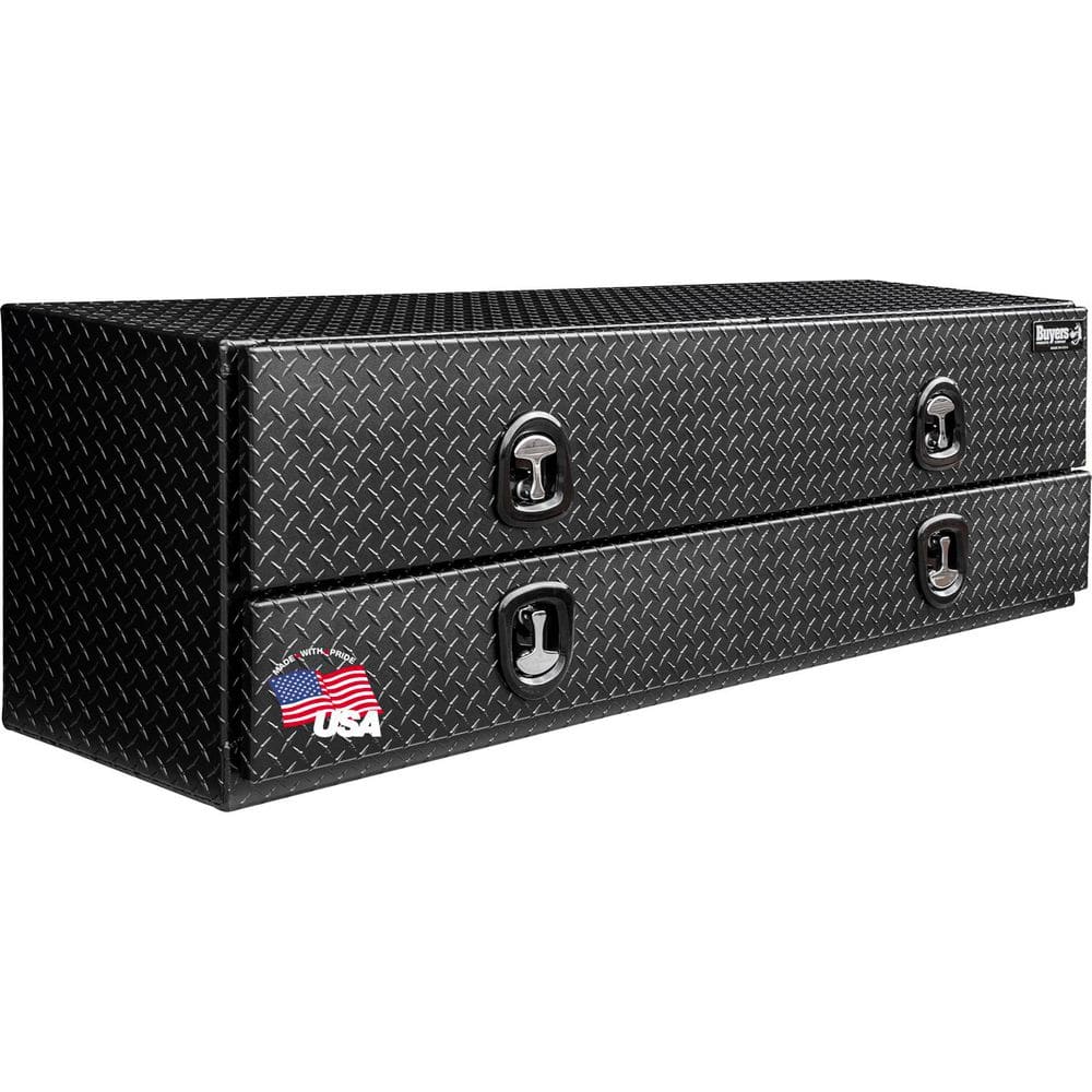 21x18x88 In Textured Matte Black Diamond Tread Aluminum Flatbed Contractor Top Mount Tool Box With Lower Door price history on PriceWatchPro