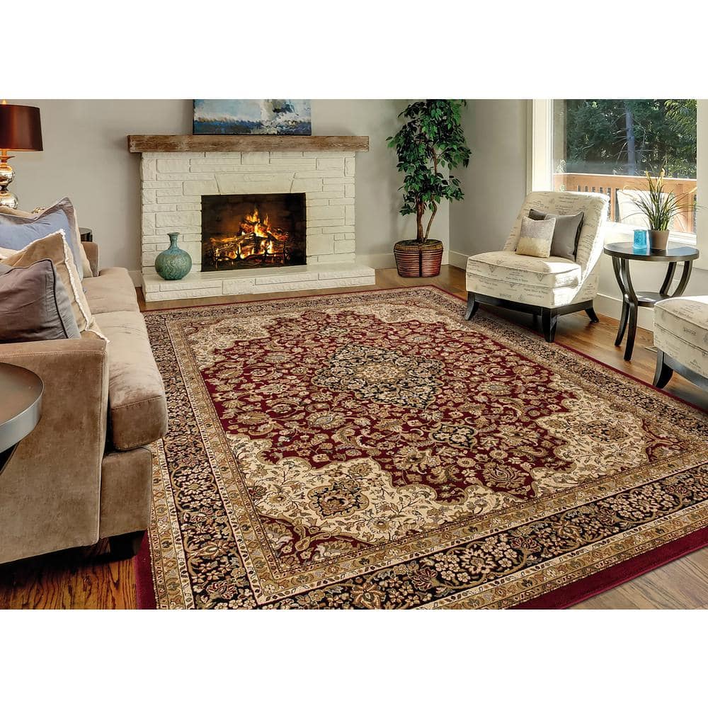 Silk Road Red 9 ft. x 13 ft. Medallion Area Rug - thumbnail 5
