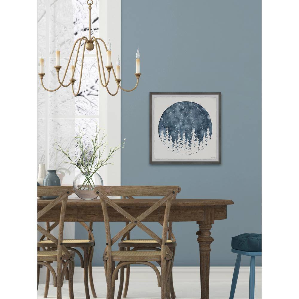 Blue and White Winter Forest Framed Print