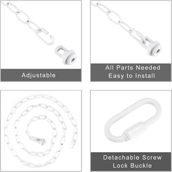 Canomo 4.75-Inch Chandelier Canopy Kit With 6ft Pendant Chain – White Steel Ceiling Plate, Supports 50lbs, For Swag & Hardwire Light Fixtures