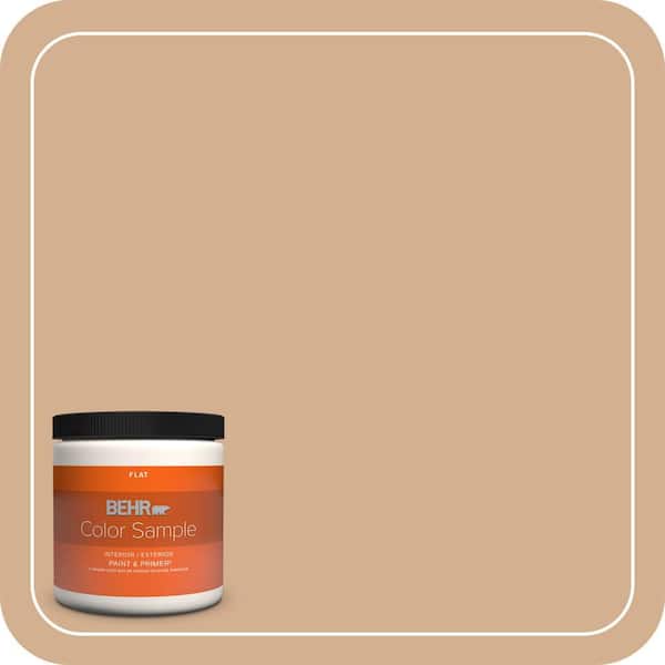 BEHR PREMIUM PLUS 8 oz. #MQ2-04 Butterscotch Amber Flat Interior/Exterior Paint & Primer Color Sample