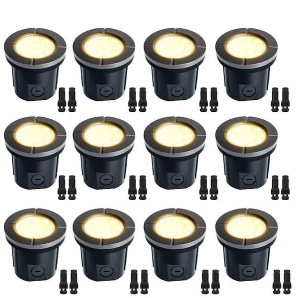 12-PACK Low Voltage 580 Lumens Bronze Outdoor Integrated LED In Ground Well Light