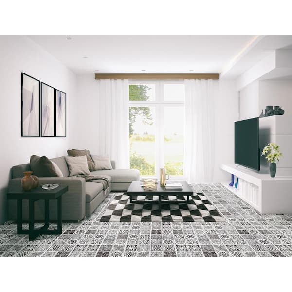 White Black Color Apartment Self Adhesive Lvt PVC Vinyl Floor Tile - China  Adhesive Flooring, Plastic Flooring