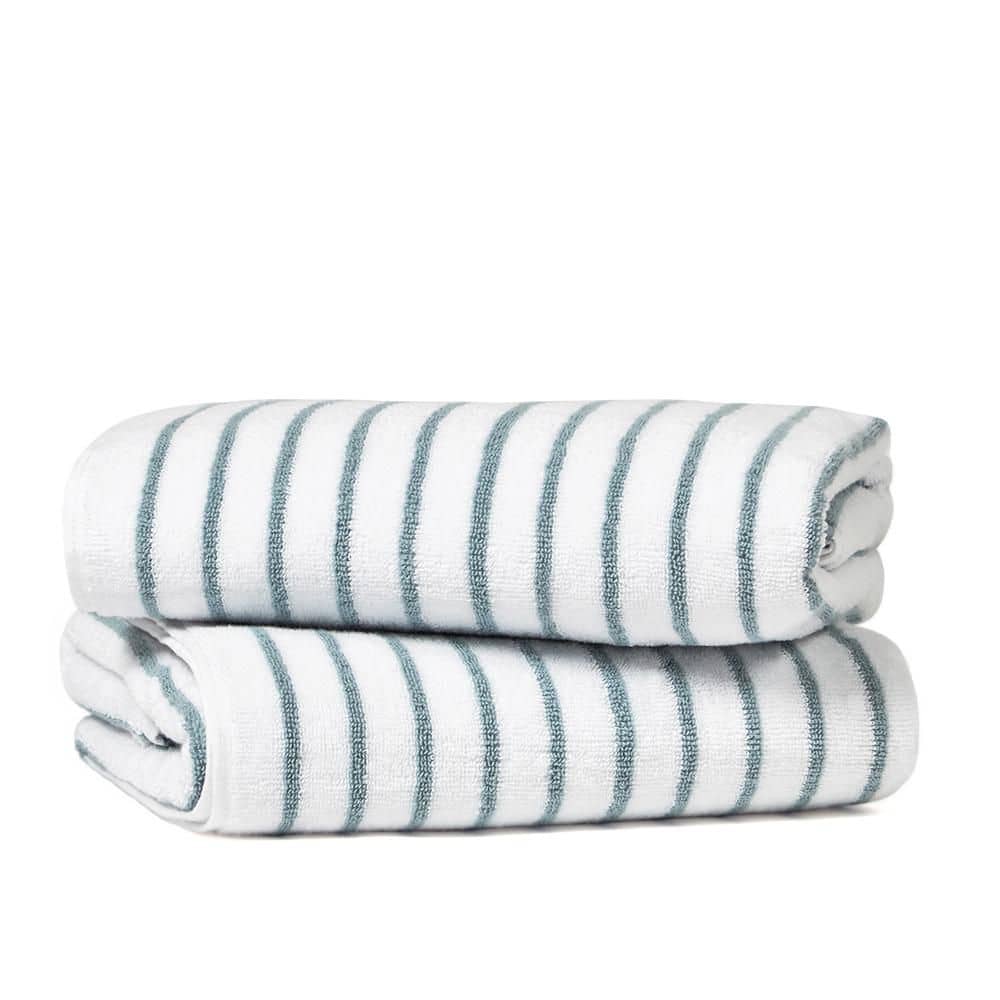 2-Piece 100% Cotton Light Blue Striped Cabana Beach Towel Set price history on PriceWatchPro