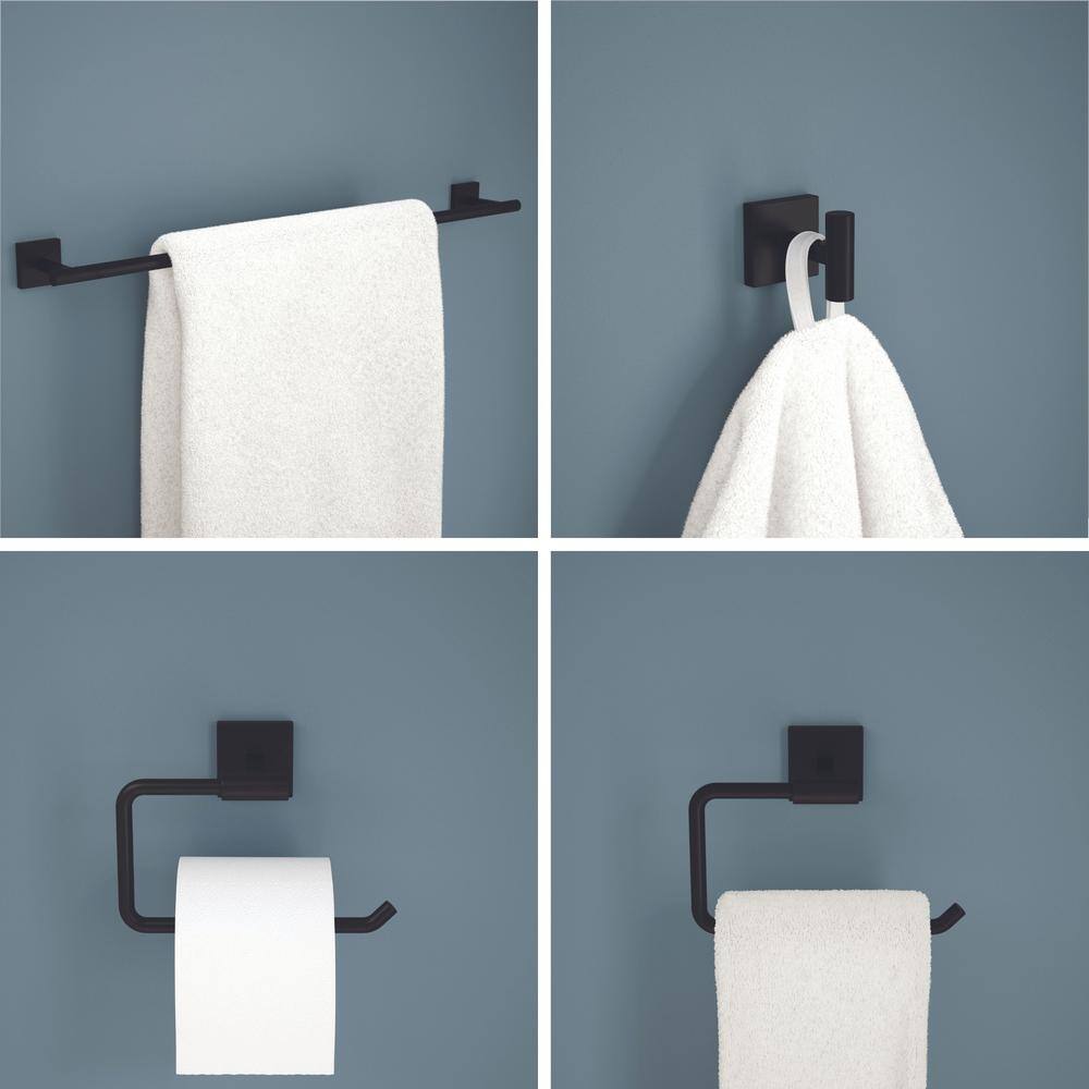 Nash Matte Black 4-Piece Bathroom Hardware Set