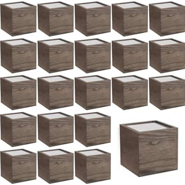 4 in. L x 4 in. W x 4 in. H Brown Indoor Outdoor Wood Cube Planter Box with Removable Foam Liner 24-Pack