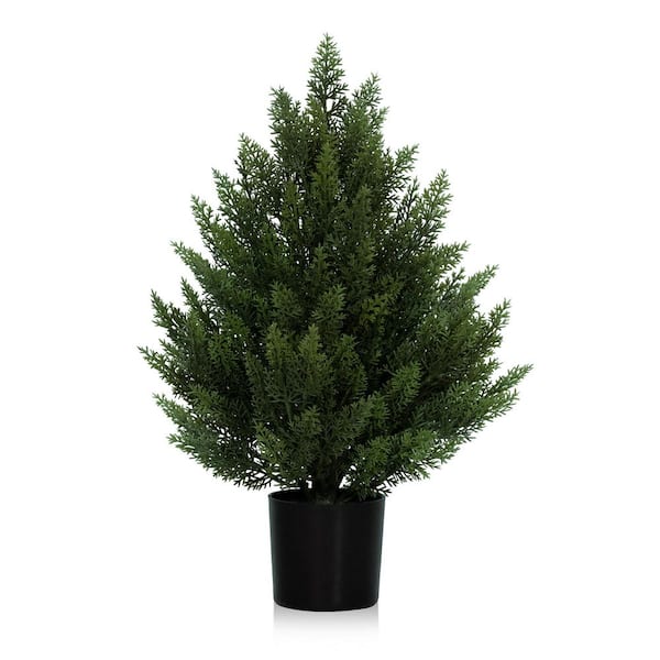 Vitalismo 2 ft. Artificial Topiary Cedar Tree, Faux Pine Shrub