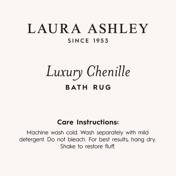 Laura Ashley Butter Chenille 20 in. x 34 in. Navy Blue Bath Mat LAB015384 -  The Home Depot