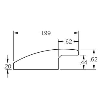 ROPPE Faye 0.44 in. Thick x 2 in. Wide x 78 in. Length Overlap Wood Reducer HORD0566