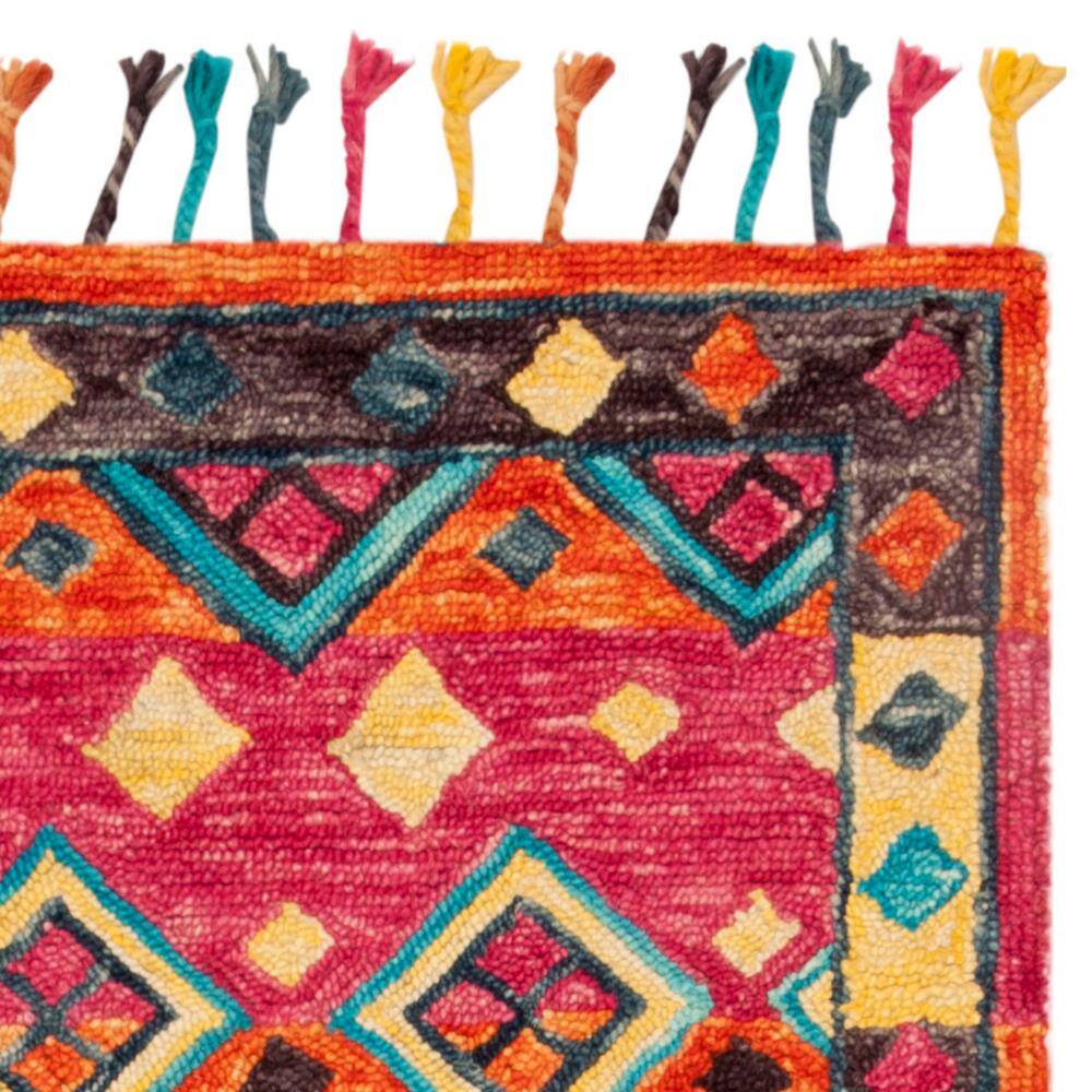 Bohemian Bliss Red and Fuchsia Hand-Tufted Wool Area Rug