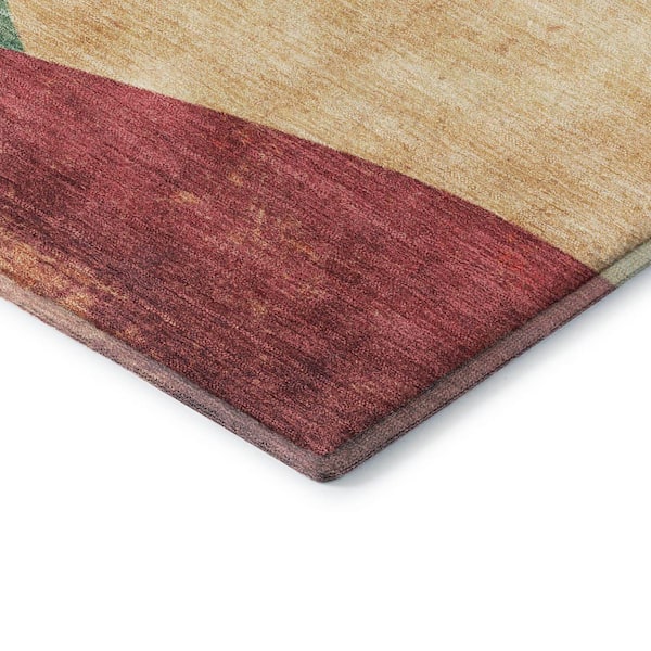 Mayfield Premium Machine Washable Abstract AMF2184 Orange 3 ft. x 4 ft. Area Rug