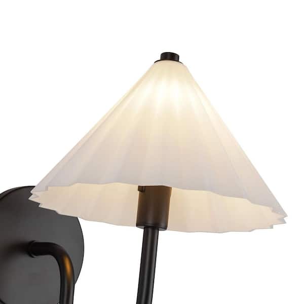 ALORA MOOD Serena 8-in. 1 Light 60-Watt Matte Black/Opal Glass Vanity Light WV451808MBOP
