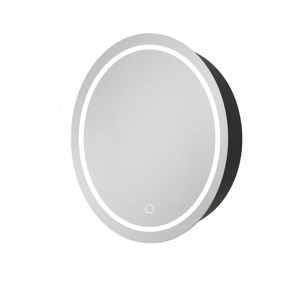 26 in. W x 26 in. H Black Round Iron Wall Mount Medicine Cabinet with Mirror Including 3 Color LED and Anti-Fog price history on PriceWatchPro