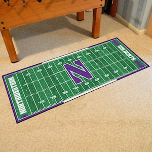 NCAA - Northwestern University Green 3 ft. x 6 ft. Indoor Football Field Runner Rug