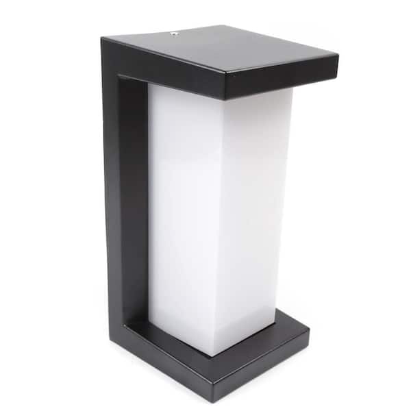 Modern 1 Light Indoor/Outdoor Black Integrated LED Wall Sconce with Acrylic Shade (Warm White)