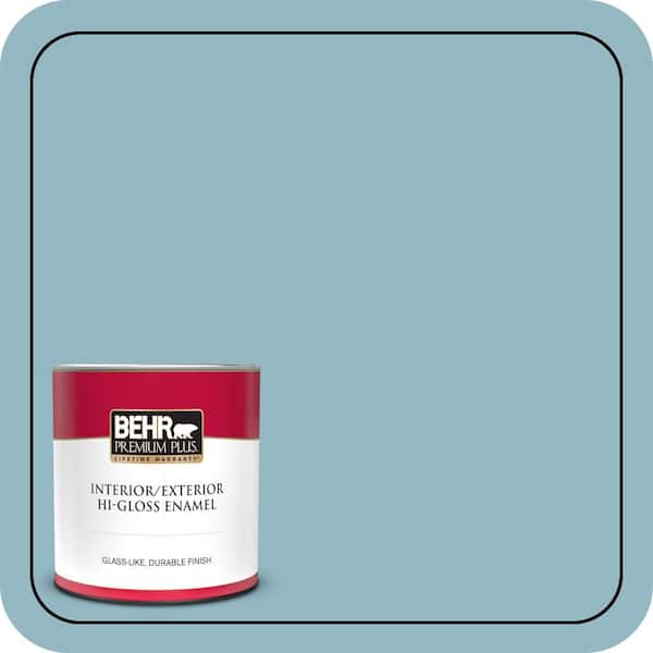 BEHR PREMIUM PLUS 1 qt. #PPU13-09 Tahoe Blue Hi-Gloss Enamel Interior/Exterior Paint & Primer