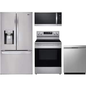 28 cu. ft. Standard Depth Refrigerator with 5 Burner Freestanding Electric Range and Dishwasher with QuadWash