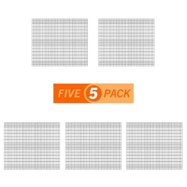 5 ft. H x 6 ft. W Deco Grid Black Steel Fence Panel (5-Pack)