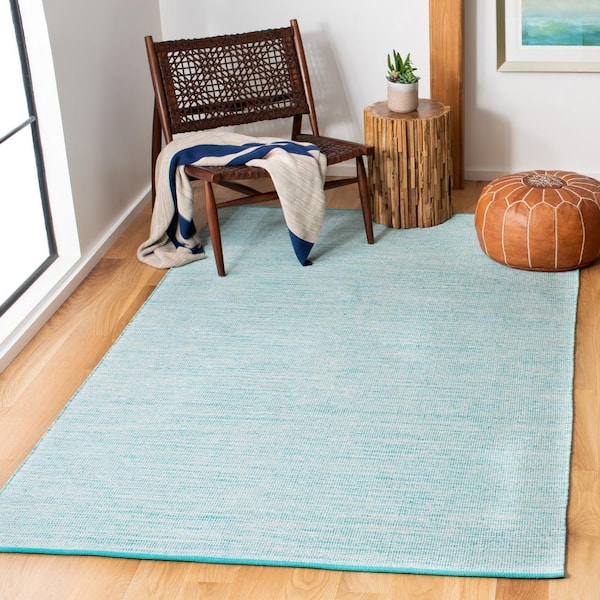 Montauk Aqua/Blue 6 ft. x 9 ft. Solid Color Area Rug