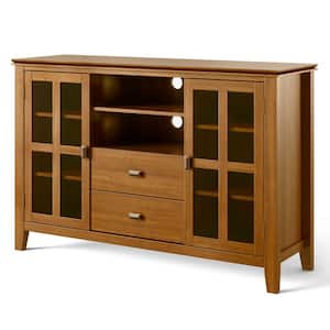 Artisan 53 in. Honey Brown Transitional TV Stand with 2 Drawer Fits TVs Up to 60 in. with Storage Doors