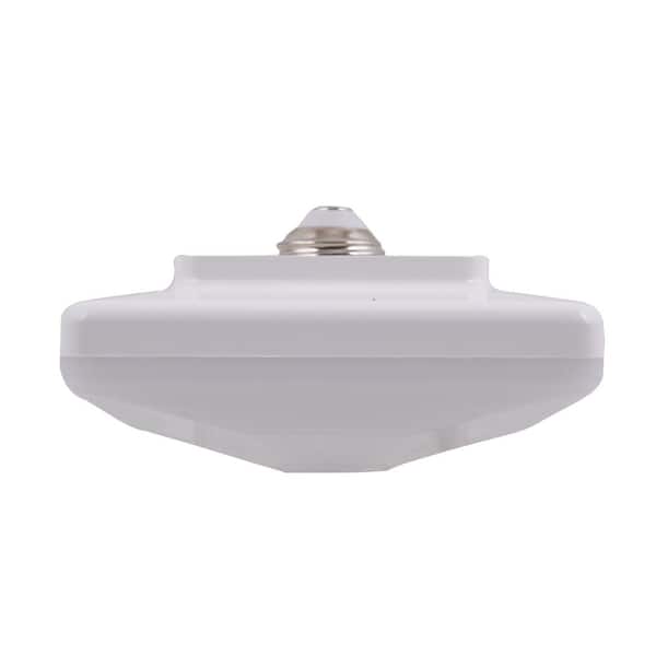 Simply Conserve 4.5 in. 60-Watt Square White Integrated LED Flush Mount with White Plastic Shade