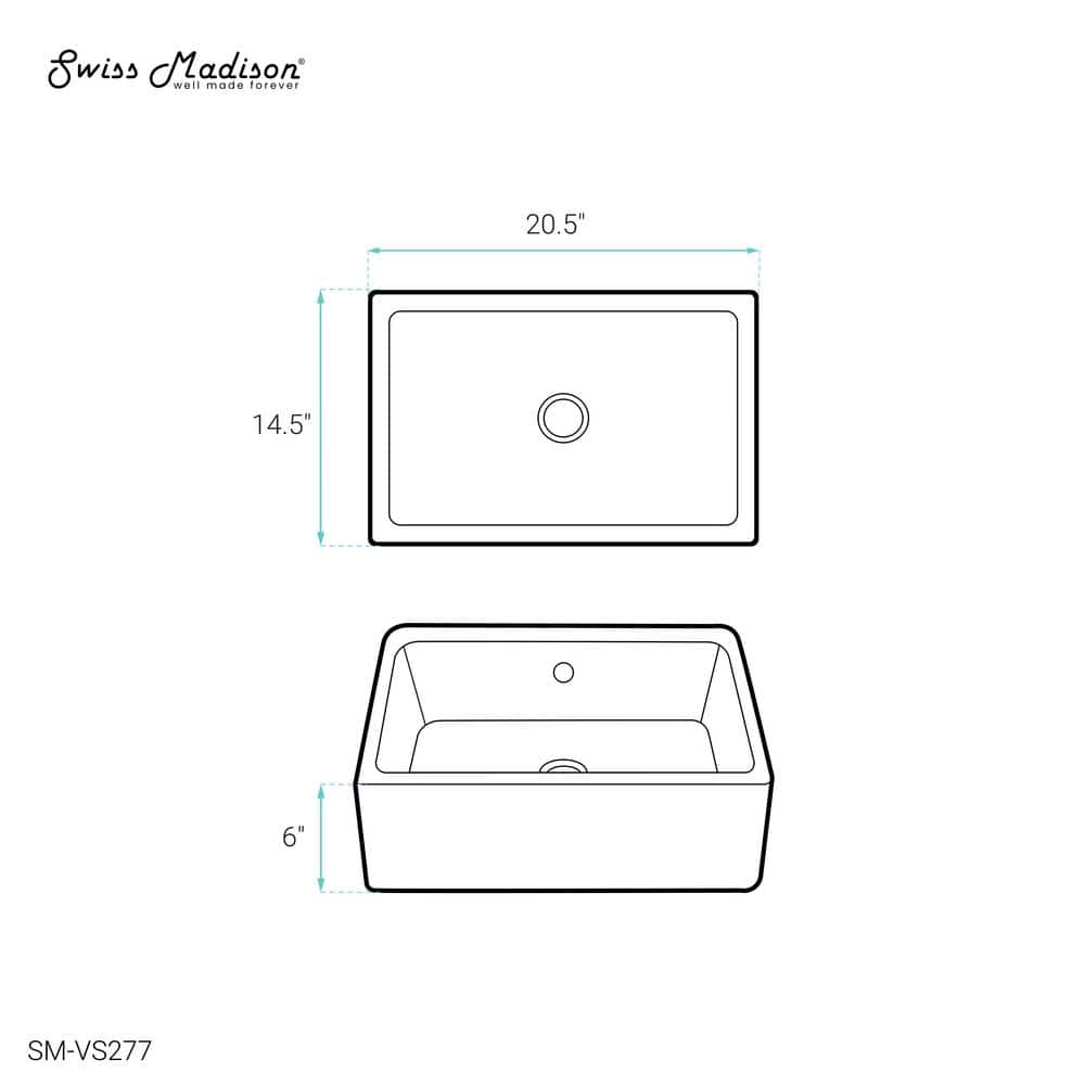 Voltaire 20" White Ceramic Above-Counter Vessel Sink