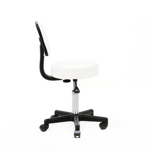 Winado 34 in. Height White PU Leather Seat Adjustable Hydraulic