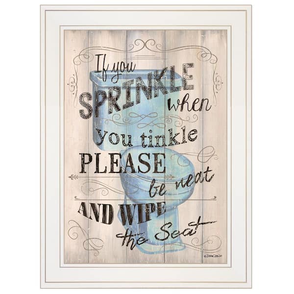 HomeRoots Charlie Bathroom Humor 1-Piece Framed Wall Art 19 in. x 15 in.