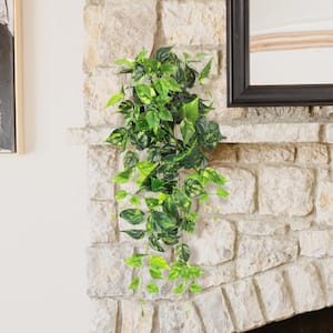 36 in. Artificial Philodendron Leaf Vine Hanging Plant Greenery Foliage Bush