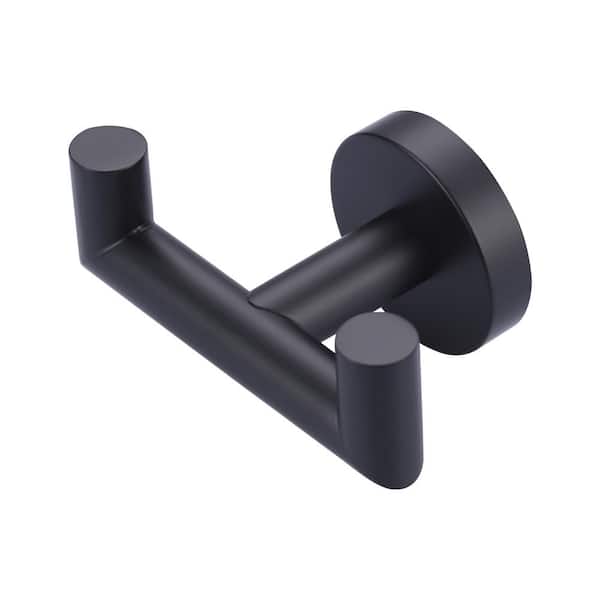 AVITAS Stainless Steel Bathroom Towel Hook with 2 Hooks in Matte Black