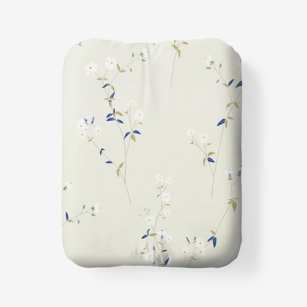 Company Cotton Blossom Trail Garment Wash Green Tea Cotton Percale Fitted Sheet