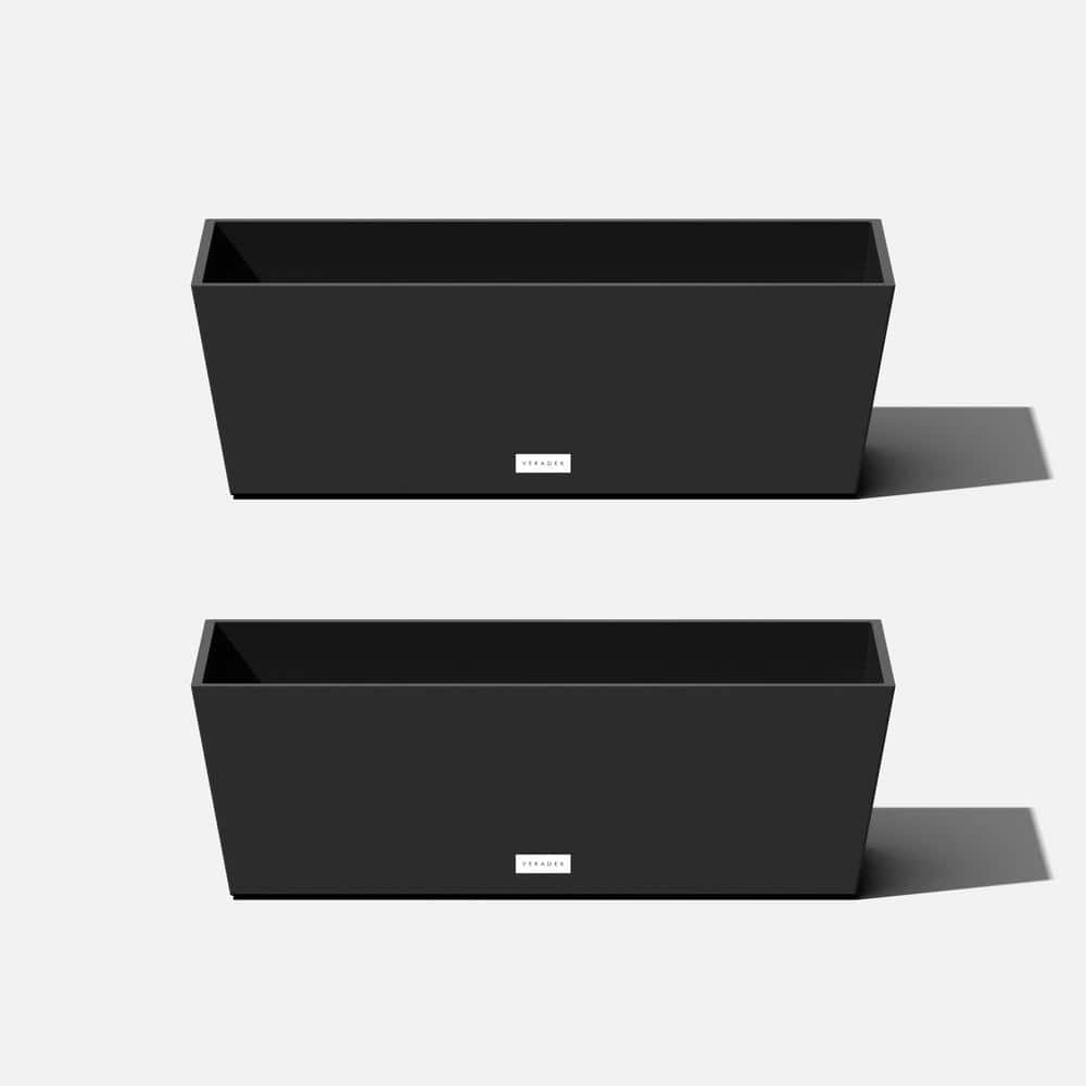 Veradek 9 in. x 25 in. Black Plastic Window Box (2Pack) WBV25B2PK