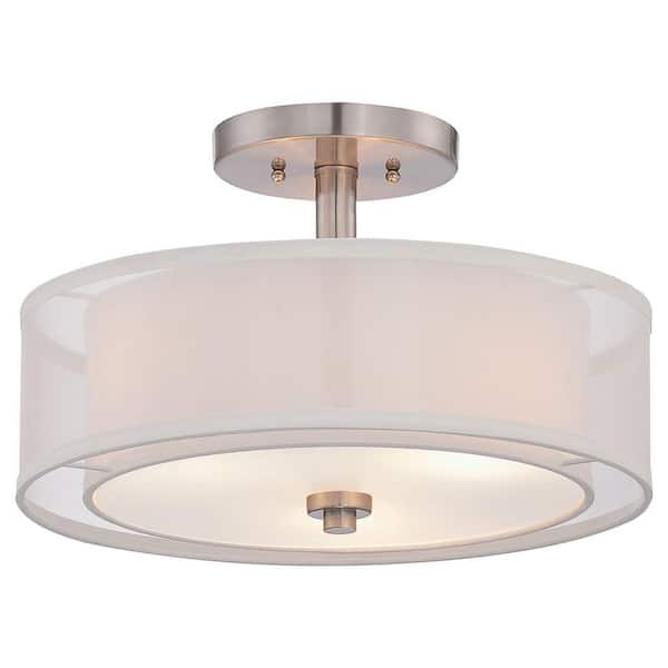 Parsons Studio 3-Light Brushed Nickel Semi-Flush Mount Light