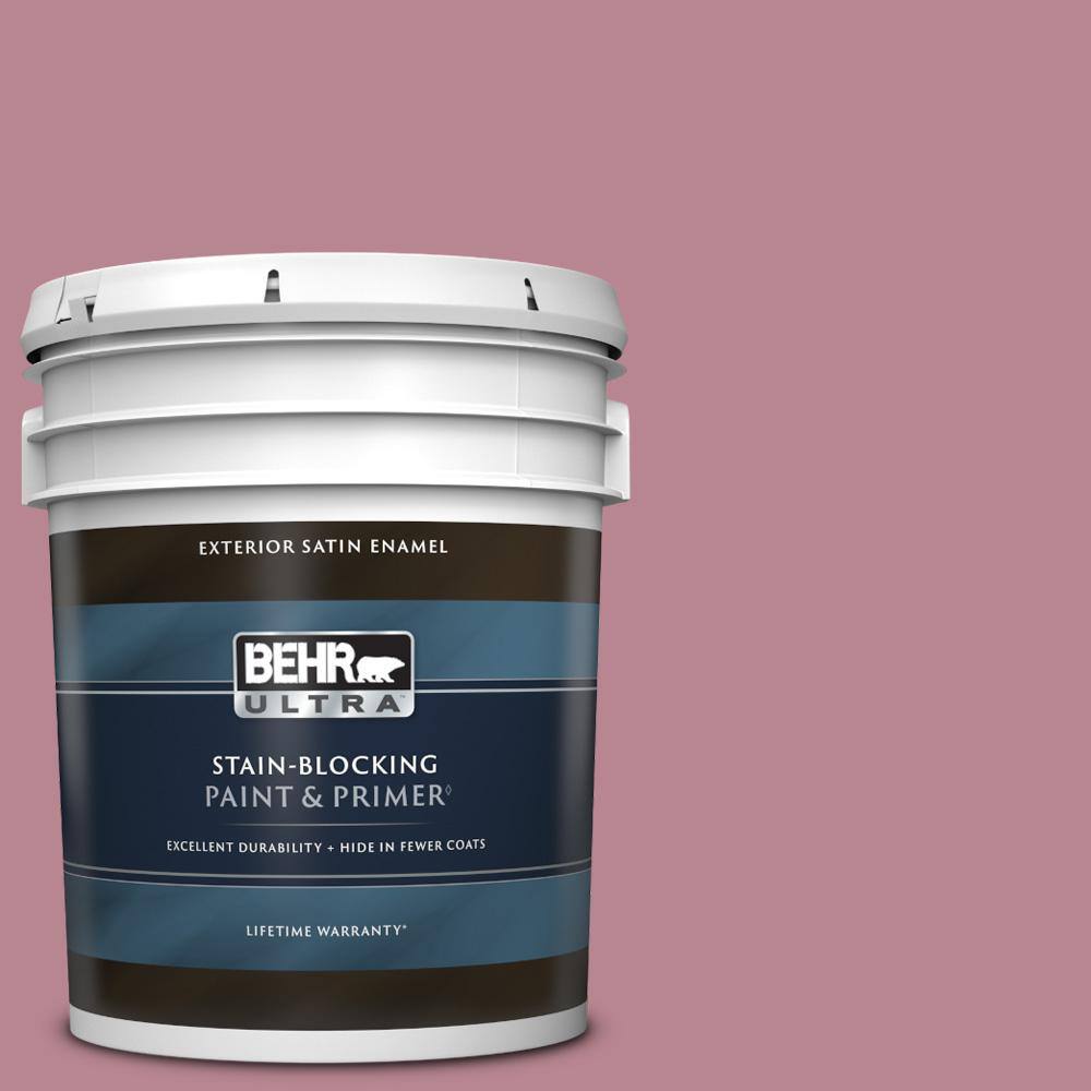 5 gal. #BIC-19 Berry Blush Satin Enamel Exterior Paint & Primer
