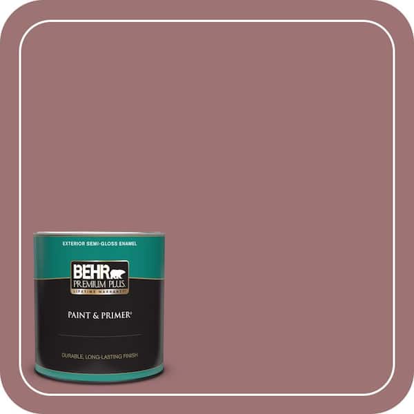 BEHR PREMIUM PLUS 1 qt. #QE-05 Regal Rose Semi-Gloss Enamel Exterior Paint & Primer